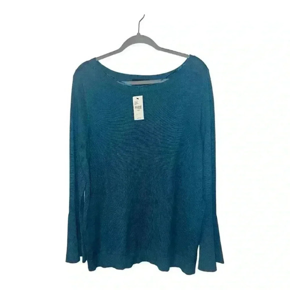 Lane Bryant Teal Bell Sleeve Sweater, Size 14/16 - Picture 1 of 5